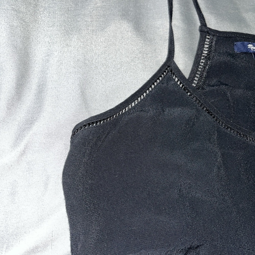Madewell Women's Size Medium Lightweight Black Racer Back Spaghetti Strap Tank - Picture 3 of 12